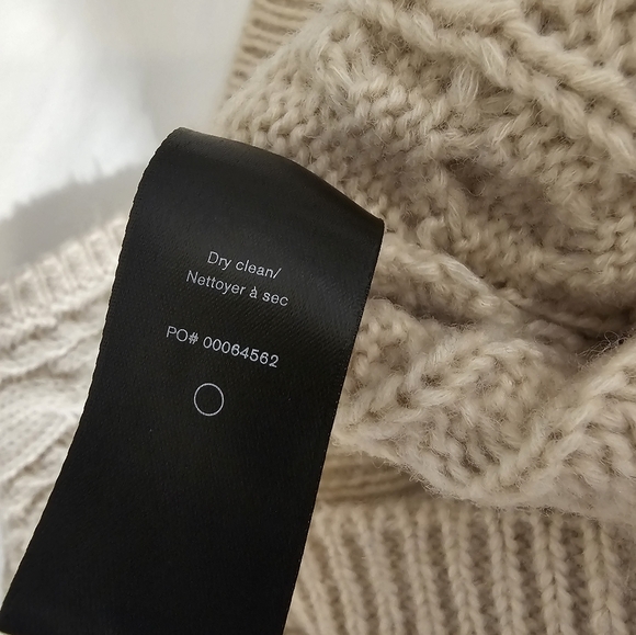 rag & bone NWOT Beige Elizabeth Cable Knit V-Neck Sweater Vest SZ L - Picture 6 of 11